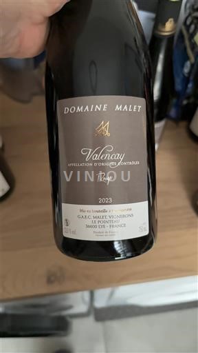 Vin Rouge sec Domaine Malet 2023 France Vallée de la Loire Valençay AOC