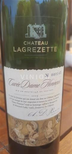 Lounais-Ranska Cahors Château Lagrezette Dame Honneur 2009
