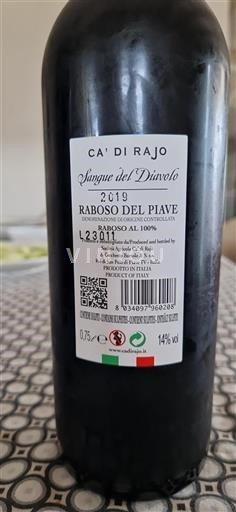 Vénétie Ca' di Rajo Sangue del Diavolo 2019