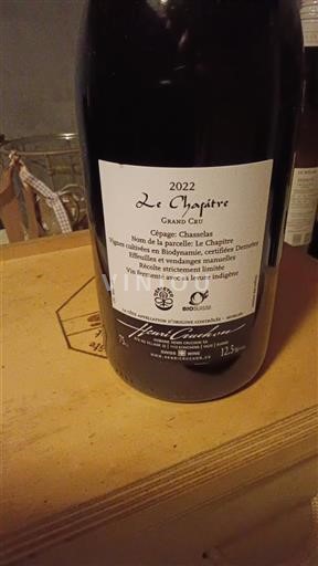 Vaud La Côte AOC Grand Cru Henri Cruchon Le Chapitre 2022