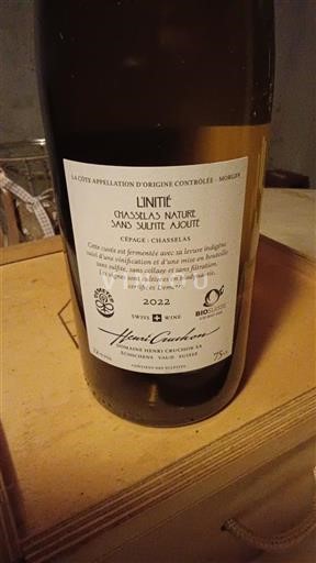 Vaud La Côte AOC Domaine Henri Cruchon L'Initié 2022