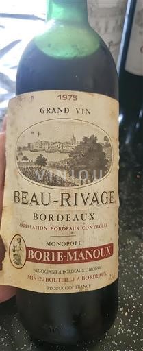 Burdeos Bordeaux Borie-Manoux Beau-Rivage 1975