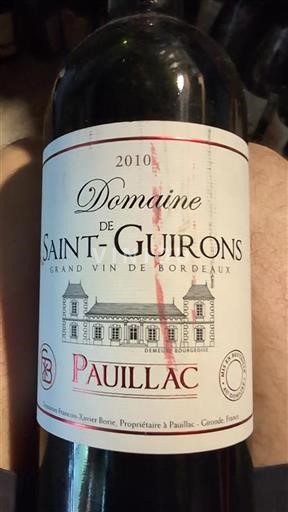 Bordéus Pauillac Domaine Saint-Guirons 2010