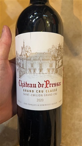 Bordeaux Saint-Émilion Grand Cru Grand Cru Classé Château Pressac 2020