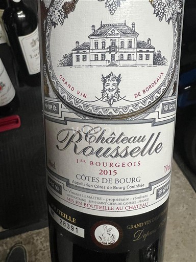 Bordeaux Côtes-de-bourg Château Rousselle 2015