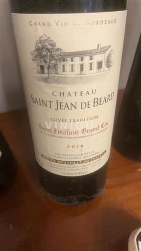 Bordeaux Saint-Émilion Grand Cru Grand Cru Château Saint Jean de Beard Tradition 2016
