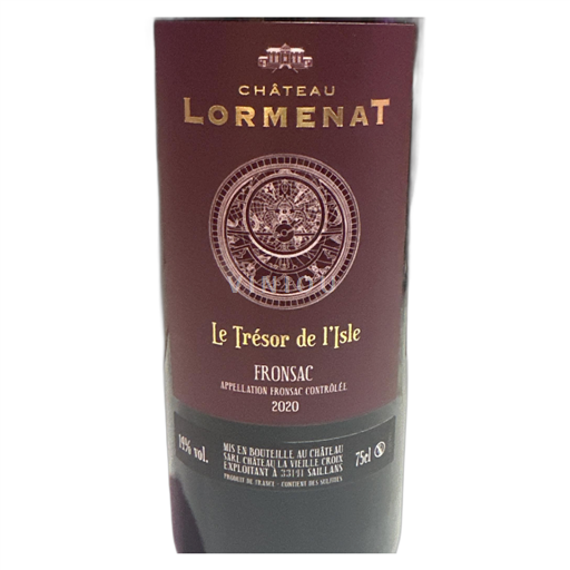 Bordeaux Fronsac Château Lormenat Le Trésor de l'Isle 2020