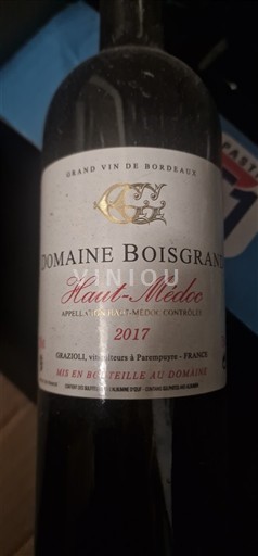 Bordeaux Haut-Médoc Domaine Boisgrand 2017