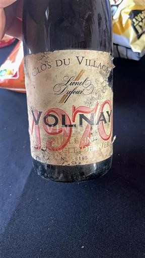 Burgundi Volnay Lionel Dufour Clos du Village 1970