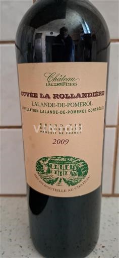 Vin Rouge sec Cuvée La Rollandière Château Les Templiers 2009 France Bordeaux Lalande-de-pomerol AOC