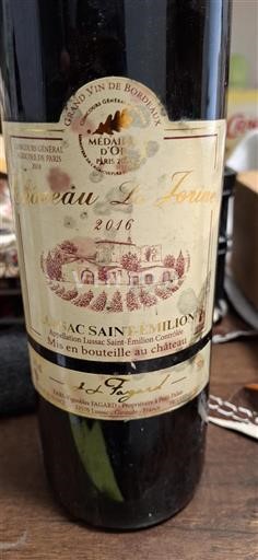 Burdeos Lussac-Saint-Émilion Château La Jorine 2016