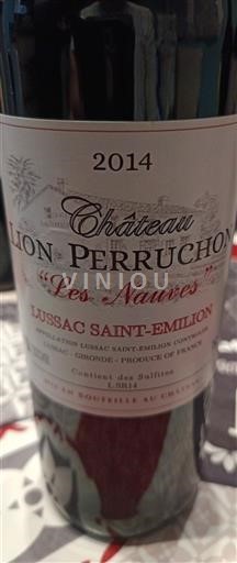 Bordeaux Lussac-Saint-Émilion Château Lion Perruchon Les Nauves 2014