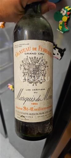 Bordeaux Saint-Émilion Grand Cru Château Ferrand Marquis de Mons 1964