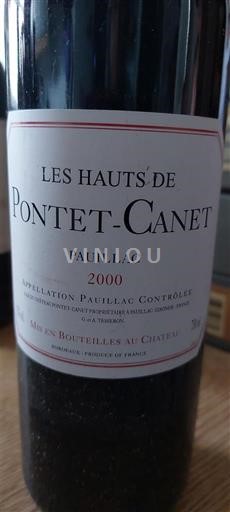 Bordeaux Pauillac Pontet-Canet Les Hauts de Pontet-Canet 2000
