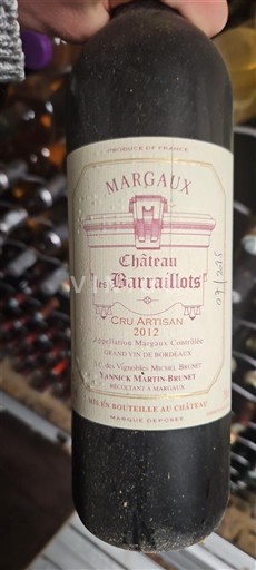 Burdeos Margaux Château Les Barraillots 2012