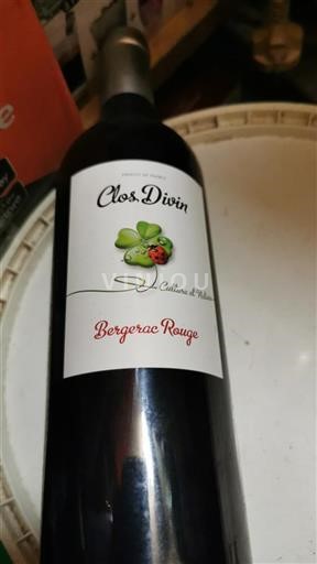 Sydväst Bergerac Clos Divin Icke årgångsbetecknad