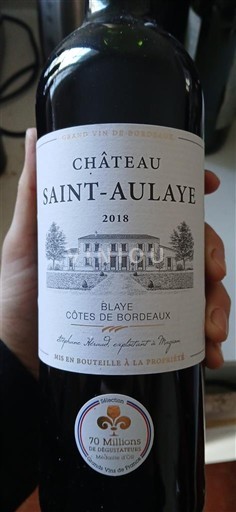 Bordeaux Blaye-Côtes-de-Bordeaux Château Saint-Aulaye 2018