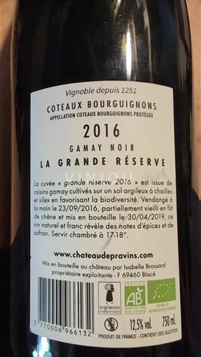 Bourgondië Bourgondische heuvels Château Pravins La Grande Réserve 2016