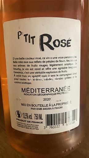 Provence, Nedre Rhônedal, Korsika Middelhavet P'tit Rosé 2020