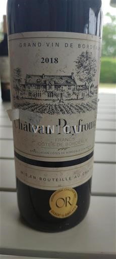 Bordeaux Côtes-de-Bordeaux Château Puyfromage 2018