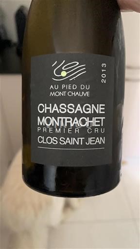 Burgund Chassagne-Montrachet Premier Cru Au Pied du Mont Chauve Clos Saint Jean 2013