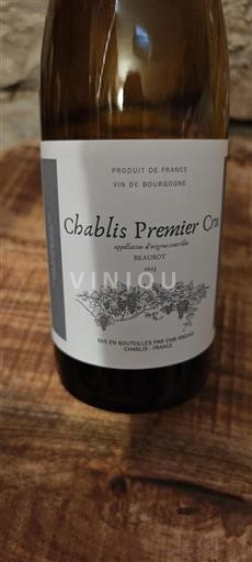 Vin Blanc sec Beauroy 2023 France Bourgogne Chablis AOC Premier Cru