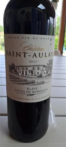 Bordéus Blaye-Côtes-de-Bordéus Château Saint-Aulaye 2014