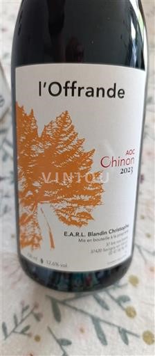 Valle della Loira Chinon E.A.R.L. Blandin Christophe l'Offrande 2023