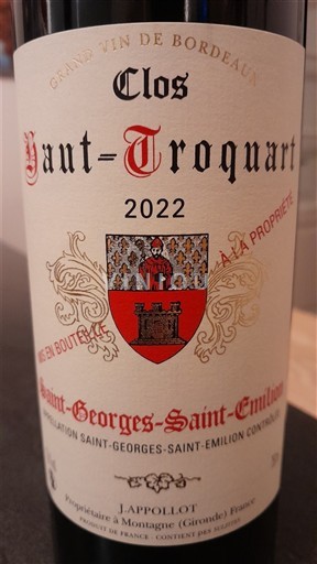 Bordeaux Saint-Georges-Saint-Émilion Clos Haut-Troquart 2022