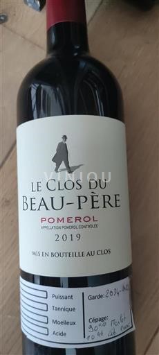 Burdeos Pomerol Le clos du Beau-Père 2019