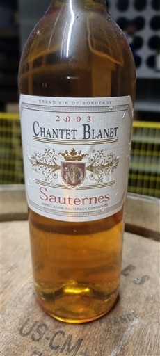 Burdeos Sauternes Chantet Blanet 2003