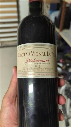 Vin Rouge sec Château Vignal La Brie 2016 France Sud-Ouest Pécharmant AOC