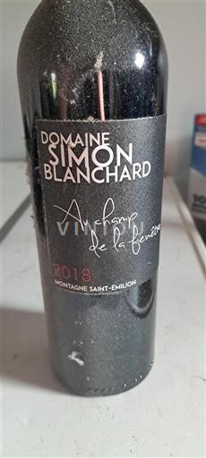 Bordeaux Montagne-saint-émilion Domaine Simon Blanchard Au champ de la fenêtre 2018