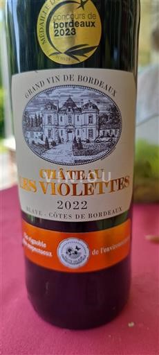 Burdeos Blaye-Côtes de Burdeos Château Les Violettes 2022