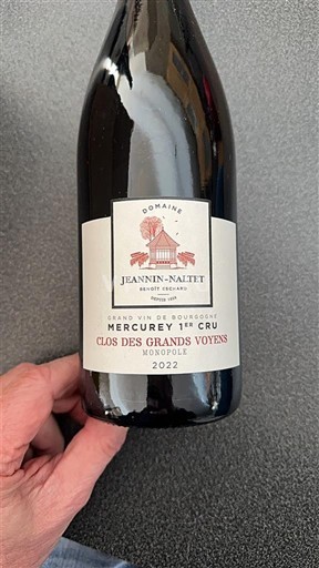 Burgundsko Mercurey Premier Cru Domaine Jeannin-Naltet Clos des Grands Voyens Monopole 2022