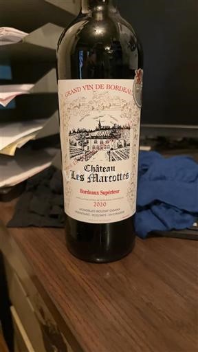 Bordeaux Bordeaux Supérieur Château Les Marcottes 2020