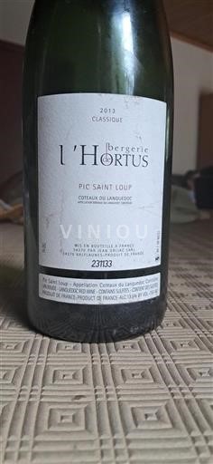 Languedoc Pic-saint-loup Bergerie de l'Hortus Classique 2013