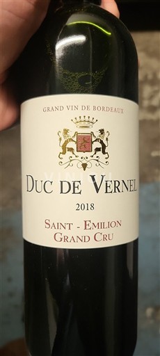 Bordeaux Saint-Émilion Grand Cru Grand Cru Duc de Vernel 2018