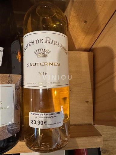 Bordeaux Sauternes Rieussec Carmes de Rieussec 2016