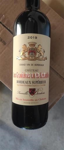 Bordéus Bordeaux Superior Château Les Gravières de la Brandille 2019