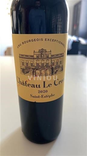 Bordéus Saint-Estèphe Cru Bourgeois Exceptionnel Le Crock 2020