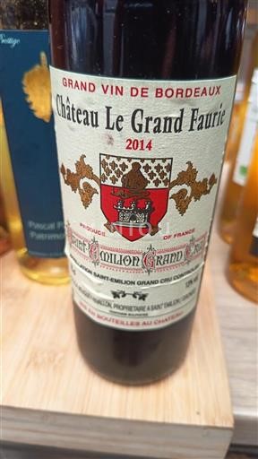 Burdeos Saint-Émilion Gran Cru Grand Cru Château Le Grand Faurie 2014