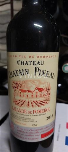 Bordeaux Lalande-de-Pomerol Château Chatain Pineau 2018