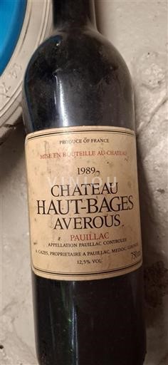 Bordeaux Pauillac Château Haut-Bages Averous 1989