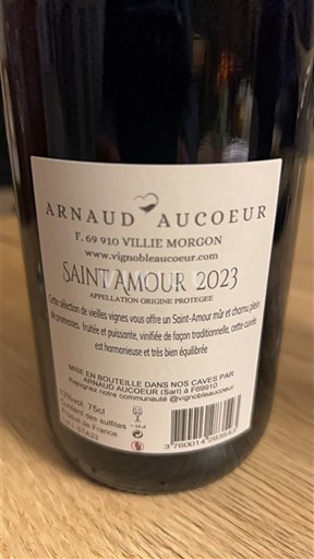Beaujolais Saint-Amour Arnaud Aucoeur 2023