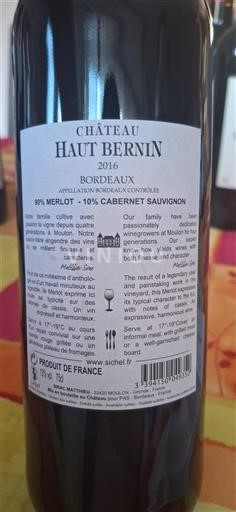 Bordeaux Château Haut Bernin 2016