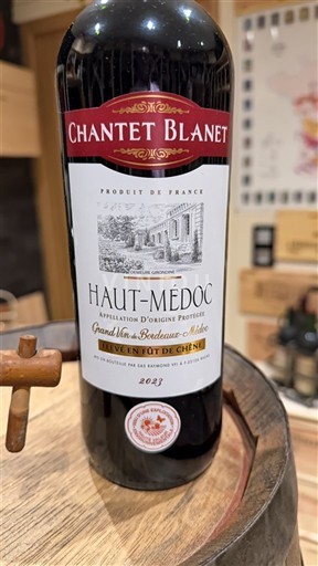 Wines Rouge sec Chantet Blanet 2023 France Bordeaux Haut-Médoc AOC