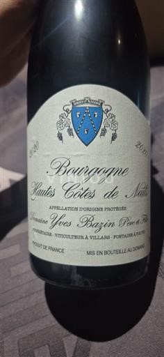 Burgundsko Hautes Côtes de Nuits Domaine Yves Bazin Père et Fils 2020