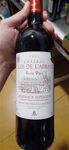 Bordéus Bordeaux Superior Château Clos de l'Abbaye Pétra 2022
