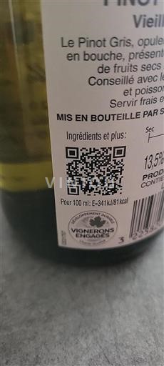 Alsácia Pinot gris Grand Cru Vieilles Vignes 2022